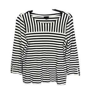 Talbots Black and White Classic Top